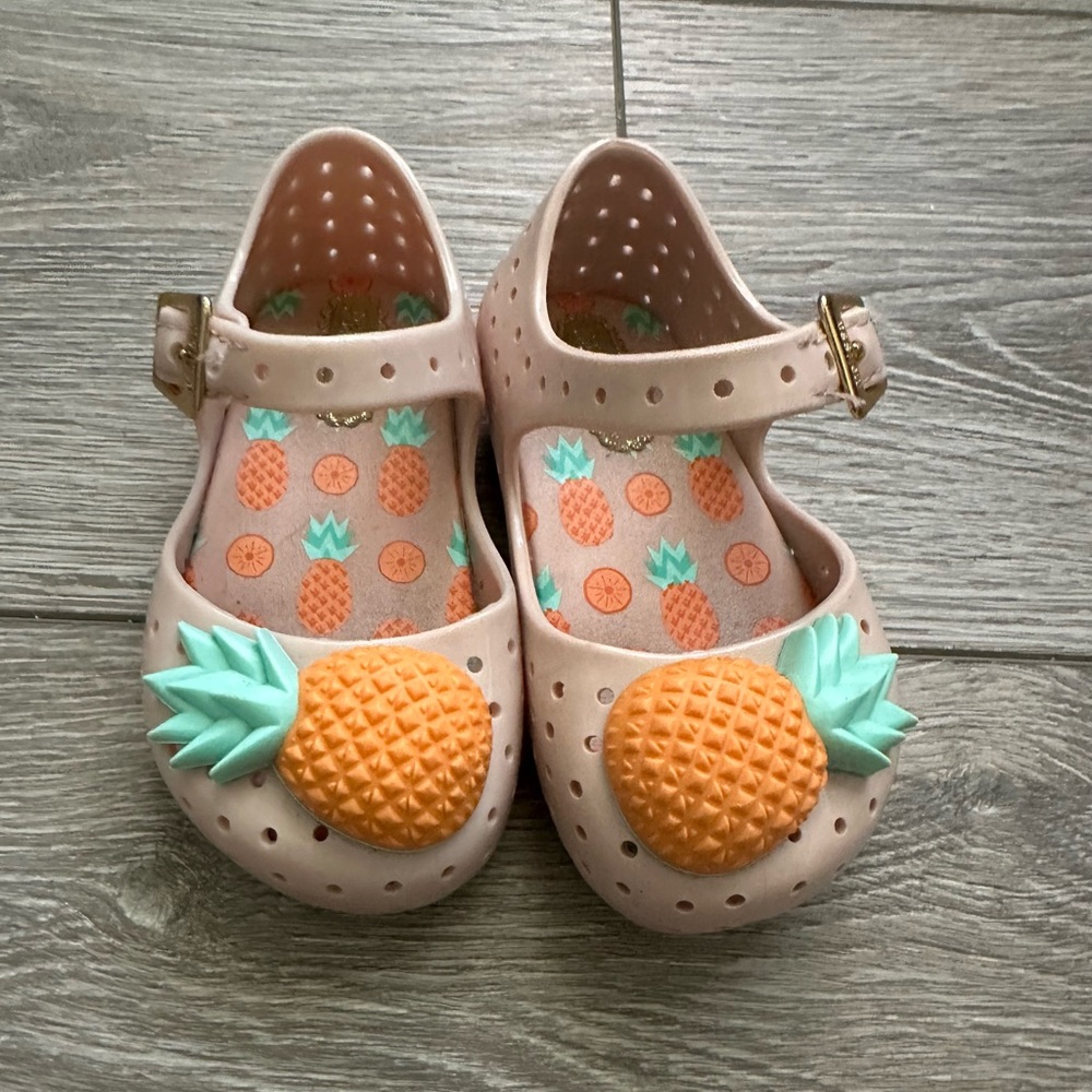Pineapple Mini Melissa toddler shoes.